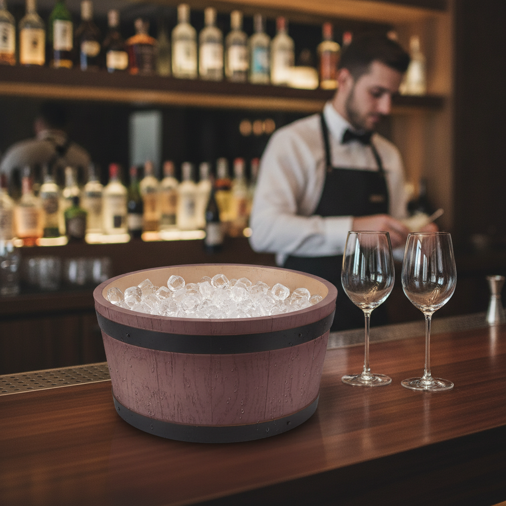 PU Barrel End Ice Bucket 8L for Bars & Restaurants