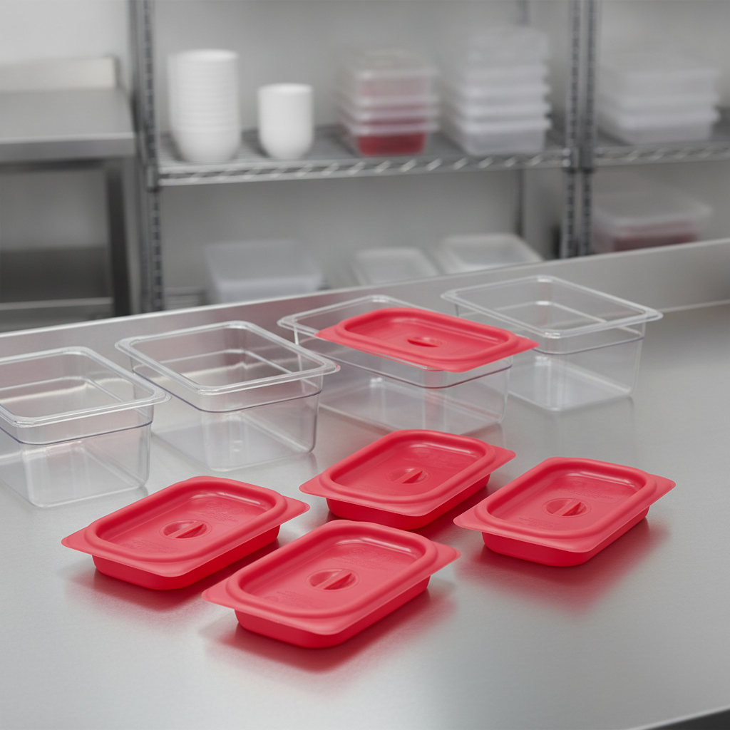 Polypropylene Red Seal Lid for 1/9 GN Containers