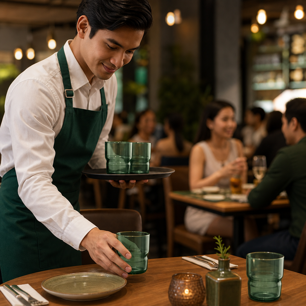 Toughened Glass Dark Green Tumblers 220ml for Drinks Service (Pack of 48)