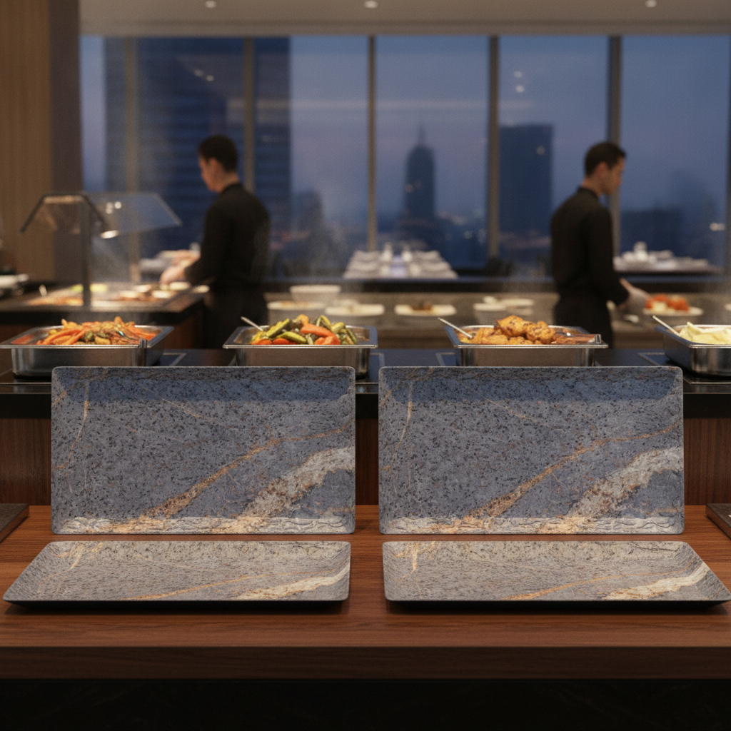 Melamine Rectangular Trays GN 1/3 for Buffet Presentations (Pack of 2)