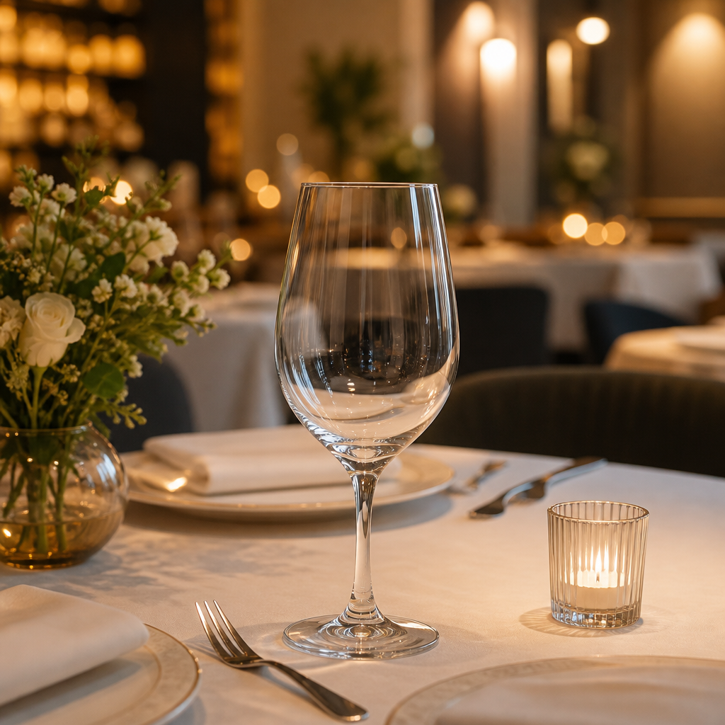 Clear Glass Large Flutes 230ml for Elegant Dining (Pack of 6)