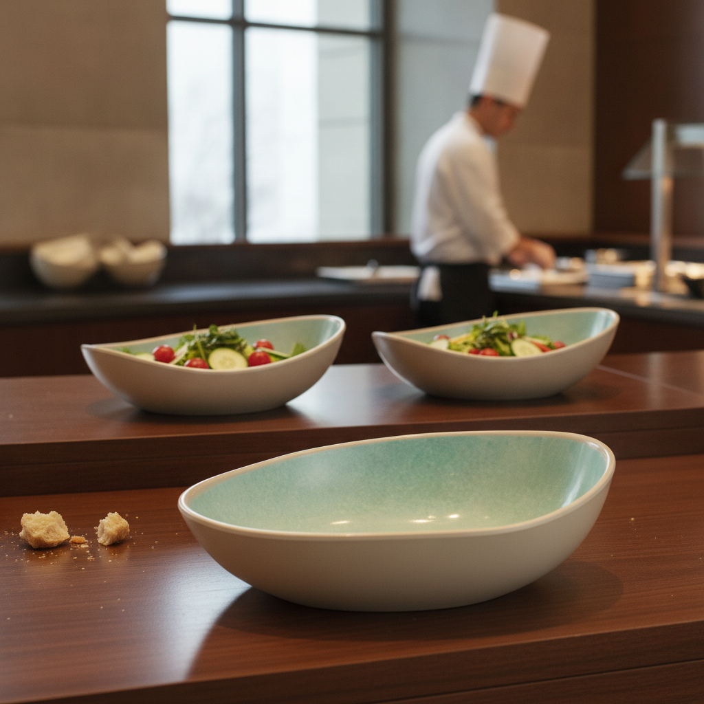 Melamine Green Bowl 500ml for Buffet Displays