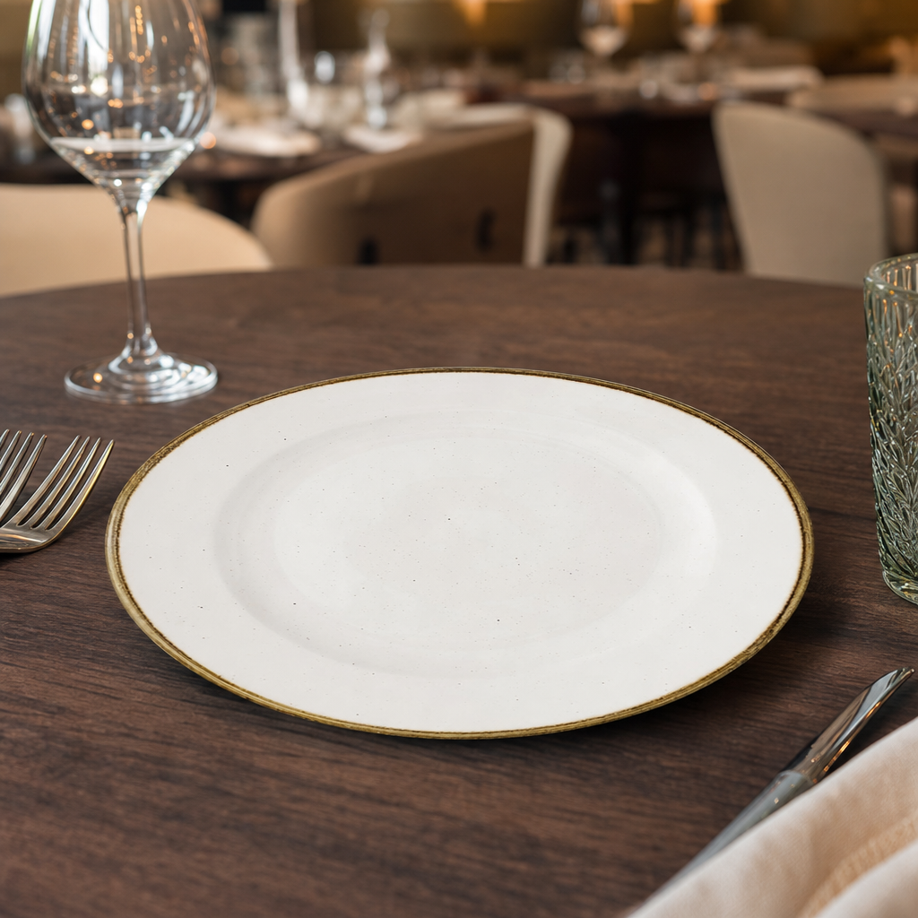 Plates 229mm White Vitrified Ceramic for Hospitality Environments (Pack of 12)