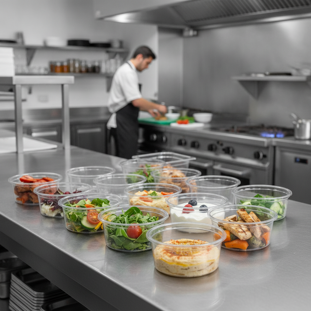 Clear rPET Deli Pots 250ml for Takeaway Services (Pack of 1300)