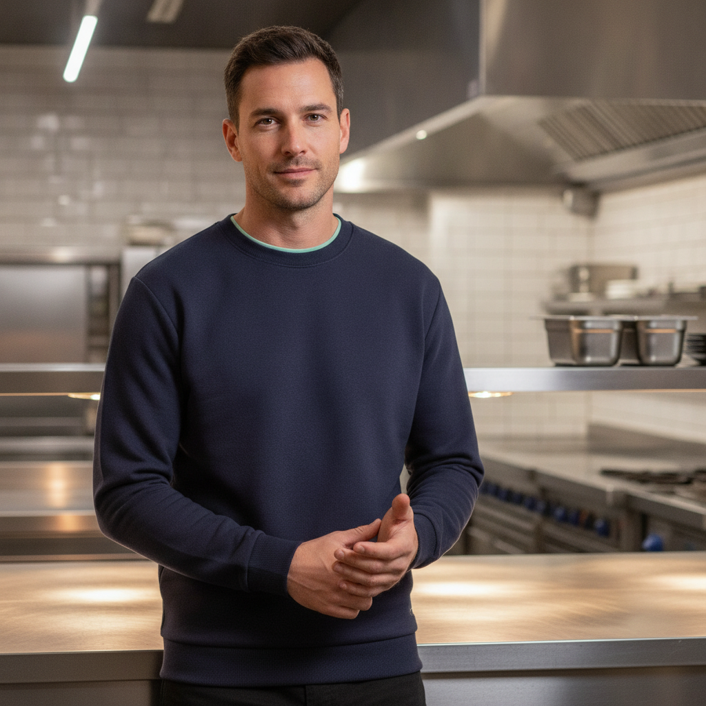 Organic Cotton Navy Sweatshirt for Workwear