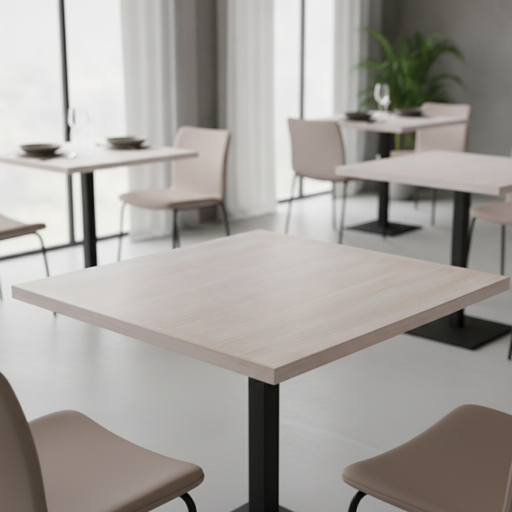 MDF & Oak Veneer Square Table Top 700x700mm for Modern Dining