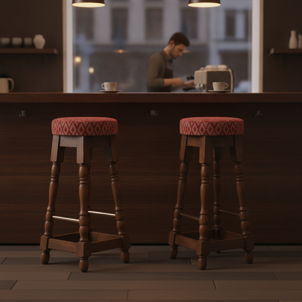 Rubber Wood High Bar Stools 770mm for Pubs & Cafés (Pack of 2)
