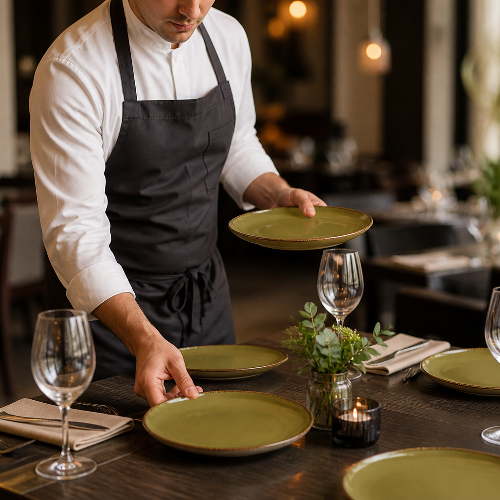 Olive Plates 305mm Porcelain for Dining Tables (Pack of 12)