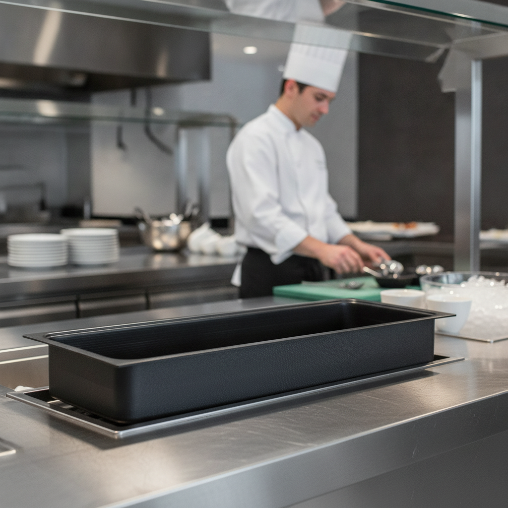 Black Polystyrene GN 2/4 Insert 515x150x60mm for Buffet Presentations