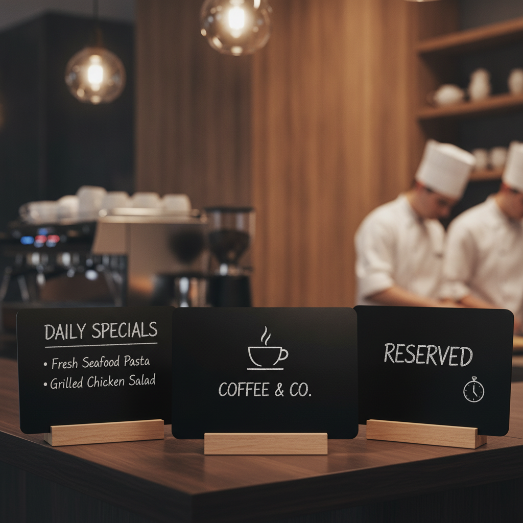 MDF Wood Round Edged Chalkboard A5 for Tabletop Displays