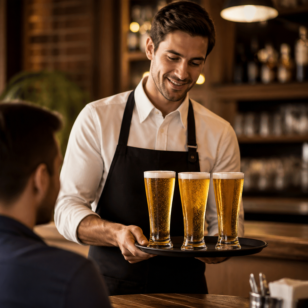 Glass Pilsner Beer Glasses 340ml for Serving Classic Beers (Pack of 36)