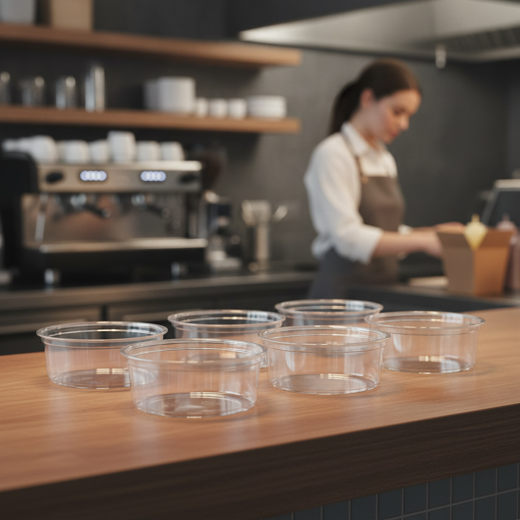 Recyclable Clear Deli Cups 225ml for Takeaway & Delivery (Pack of 300)