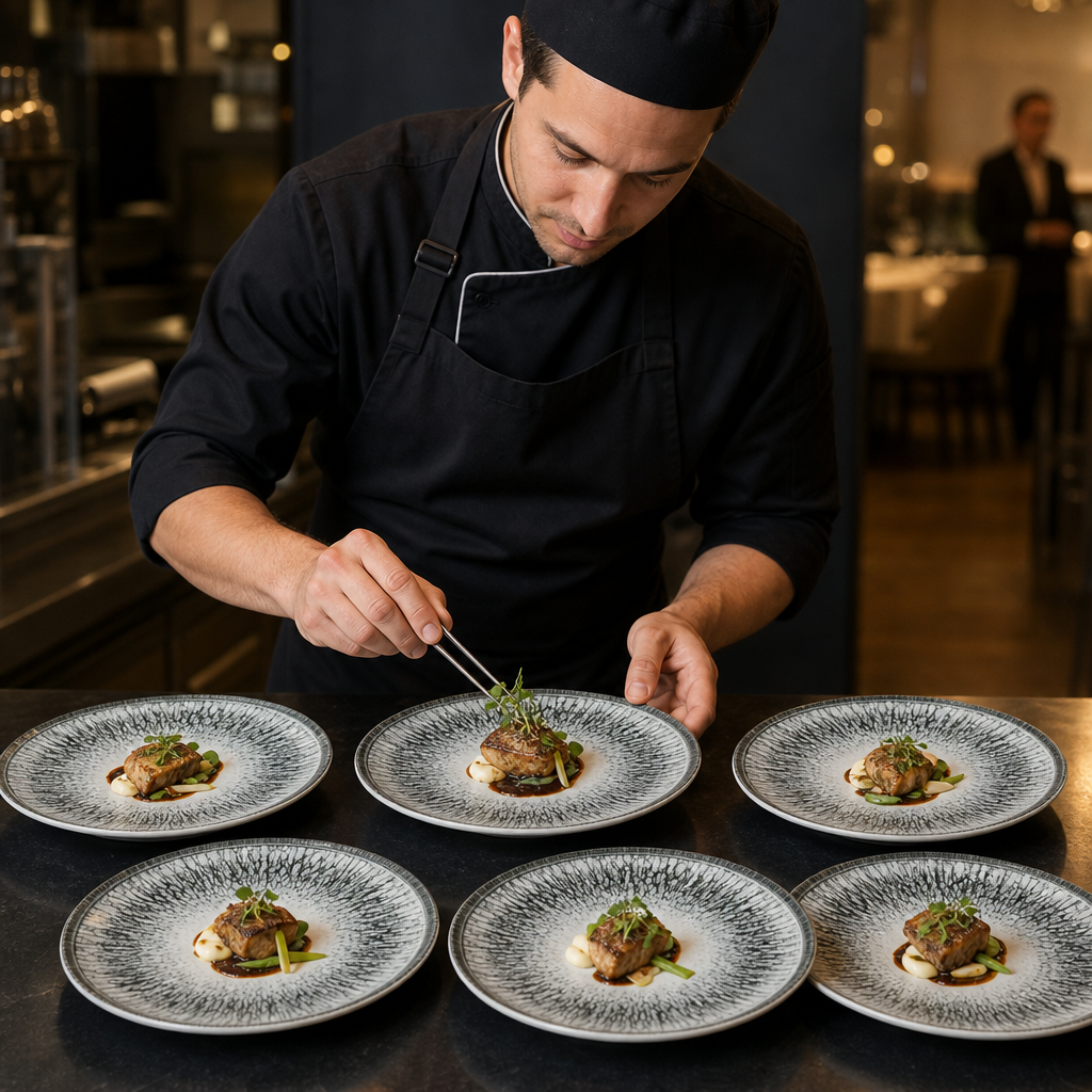 Walled Plates 210mm Black Vitrified Ceramic for Hospitality (Pack of 6)