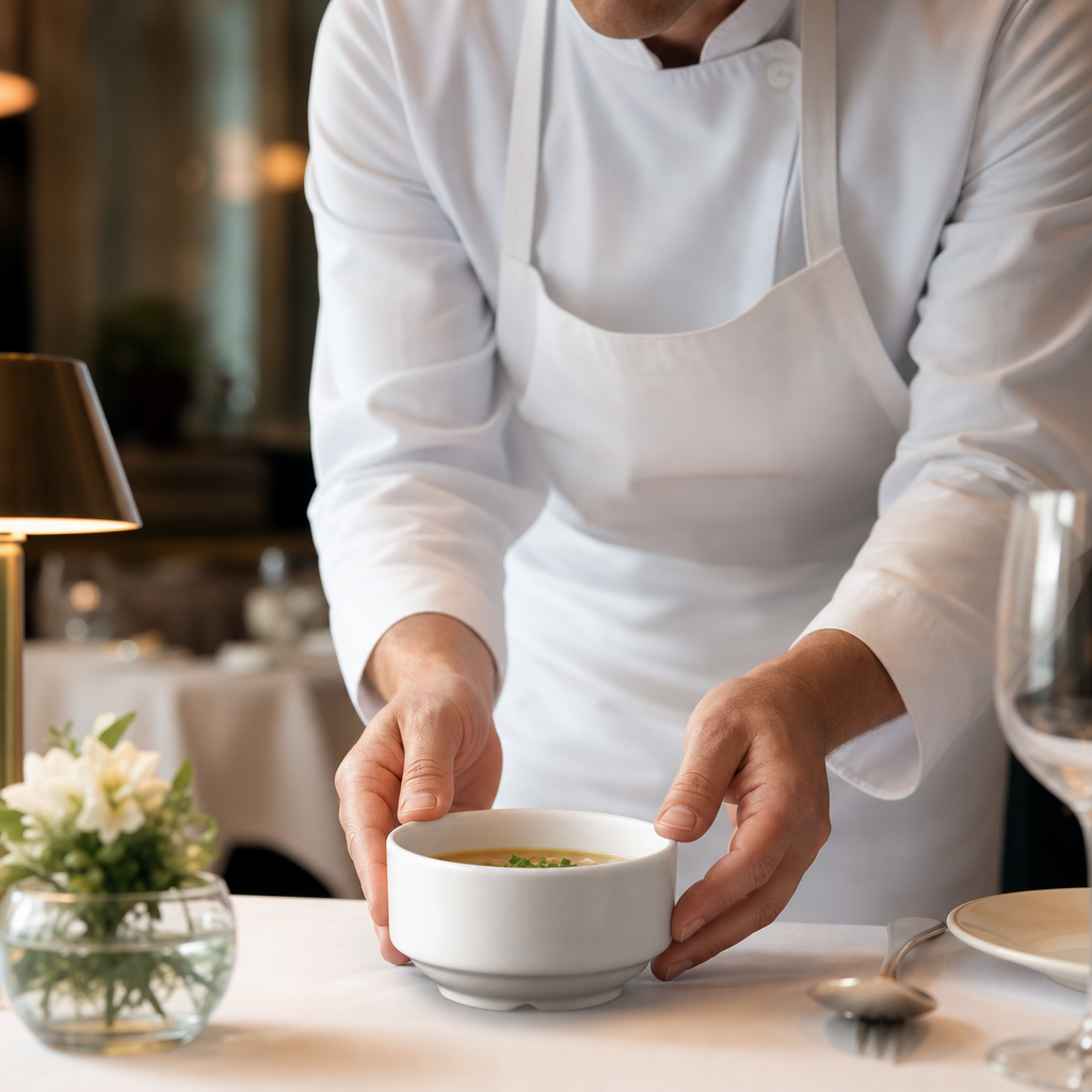 Unhandled Consommé Bowls 105mm Ceramic for Hospitality Use (Pack of 24)