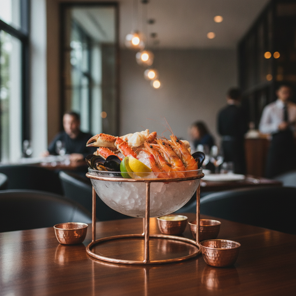 Stainless Steel Seafood Tower Stand in Vintage Copper 180mm for Elegant Serving