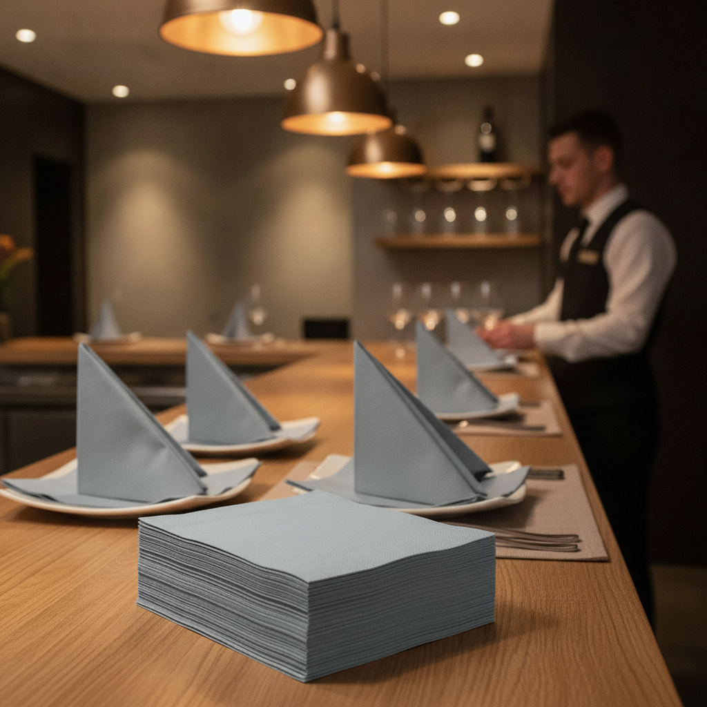 Paper Grey Lunch Napkins 33x33cm for Catering & Hospitality (Pack of 2000)