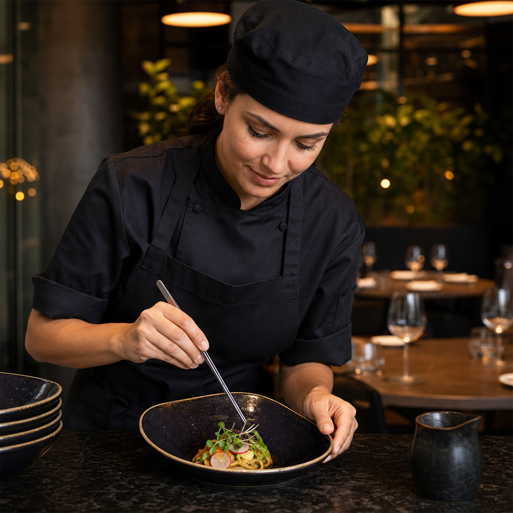Black Bowls 130mm Black Porcelain for Restaurants (Pack of 12)