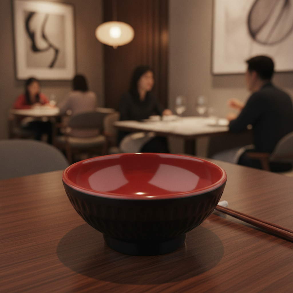 Red Melamine Bowl 75mm for Asian Cuisine