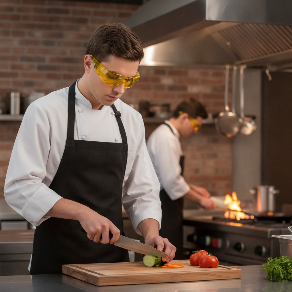 Polycarbonate Amber Lens Safety Spectacles for Chefs & Maintenance