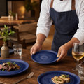 Coupe Plates Cobalt Vitrified Ceramic for Rustic Dining (Pack of 12)