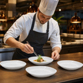 Organic Walled Bowls 232mm Vitrified Ceramic for Restaurants (Pack of 6)
