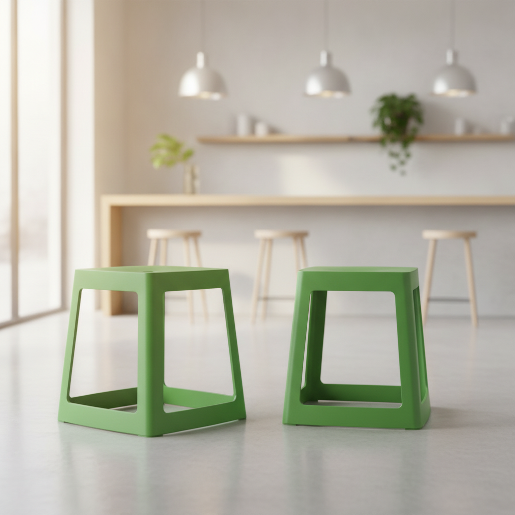 Polypropylene May Green Base High Stools 445x400mm for Indoor & Outdoor Use (Pack of 2)
