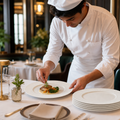Rimmed Plates 230mm Fine China for Elegant Dining (Pack of 6)