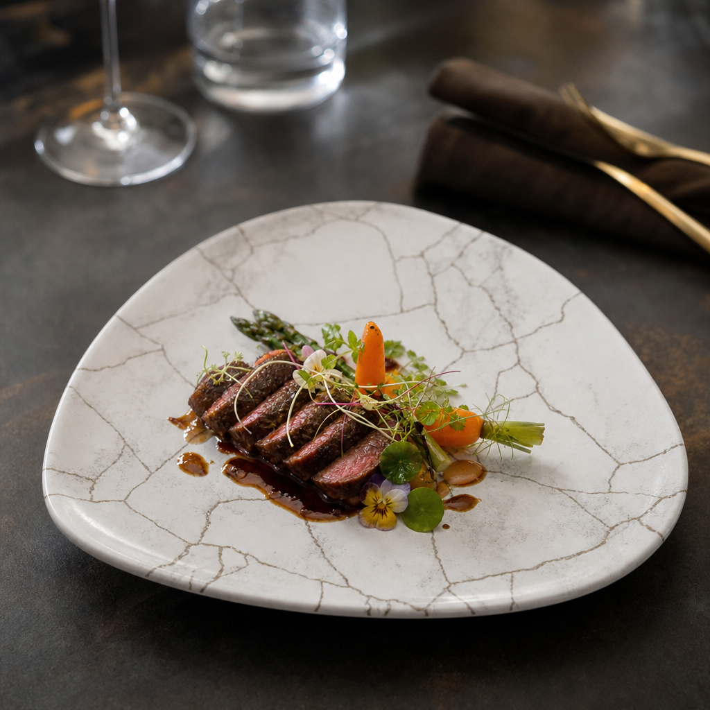 Plates 177mm Grey Vitrified Ceramic for Food Presentation (Pack of 12)