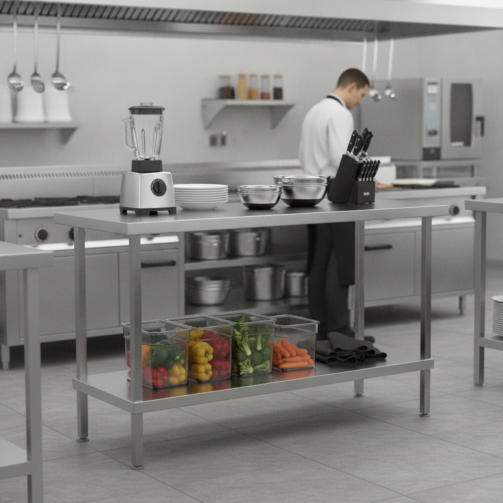 304 Stainless Steel Centre Table for Food Preparation