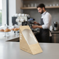 Compostable Kraft Sandwich Wedges 65mm for Cafés & Bakeries (Pack of 500)