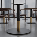 Steel Round Dining Table Base with Gold Collar 600mm for Indoor Use