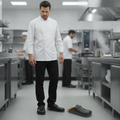 Leather Black Professional Clogs for Workplace Safety