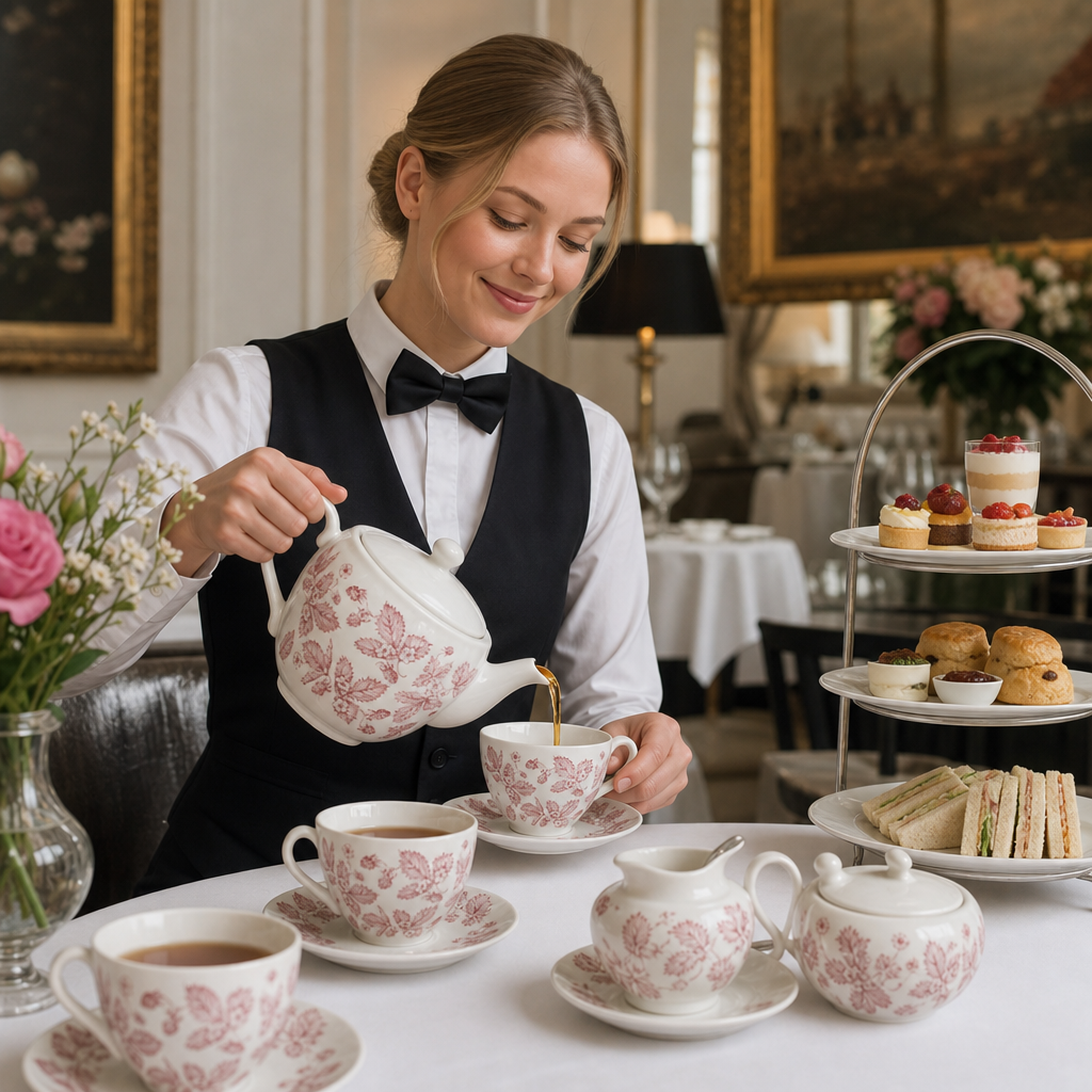 Georgian Teacups Cranberry Bramble Ceramic for Afternoon Tea (Pack of 12)