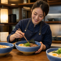 Ramen Bowls 970ml Blue Vitrified Stoneware for Dining (Pack of 6)