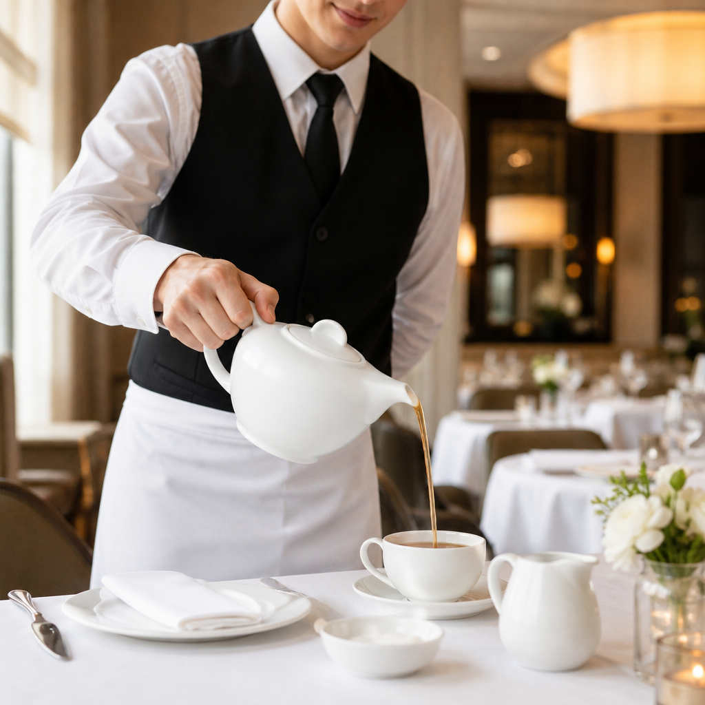 Fine China Teapot 1L for Elegant Table Settings (Pack of 6)