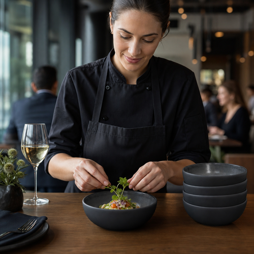 Bowls 120mm Grey Vitrified Stoneware for Unique Table Settings (Pack of 36)