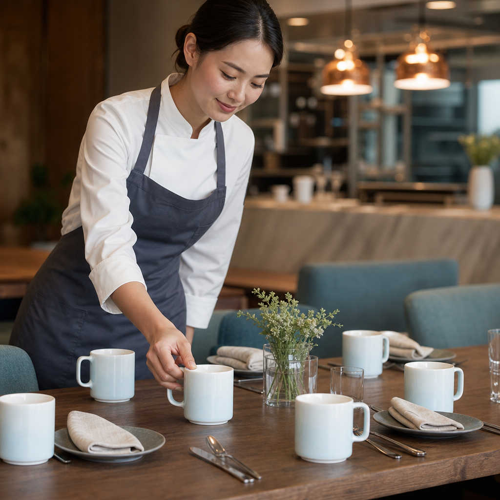 Porcelain Cups Aqua 100ml for Stylish Table Settings (Pack of 6)