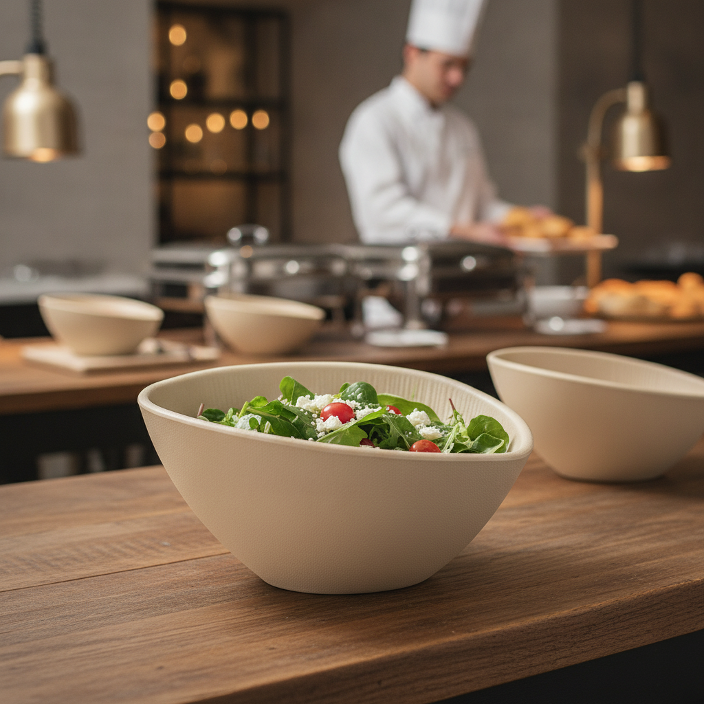 Melamine Serving Bowl 500ml in Sand for Buffets & Catering