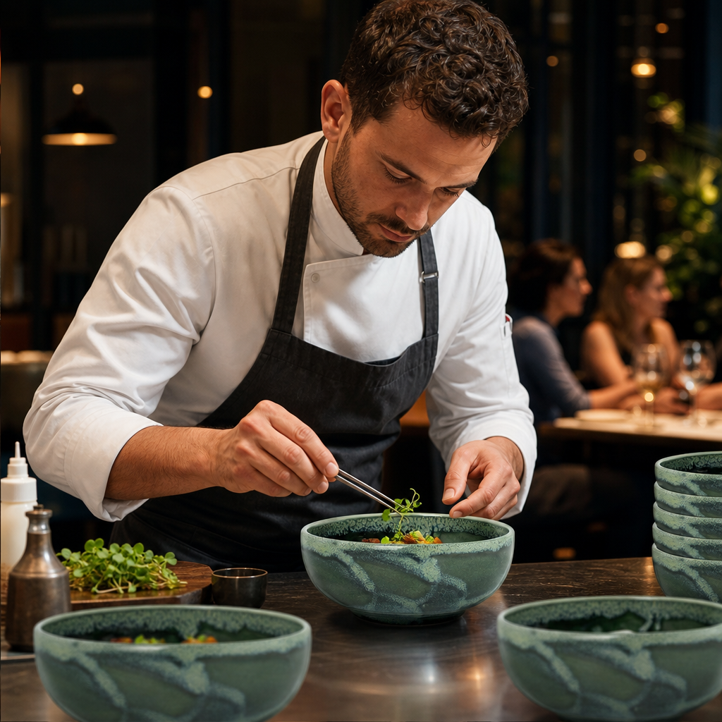 Alumina Bowl 155mm Green Vitrified Ceramic for All Courses (Pack of 12)