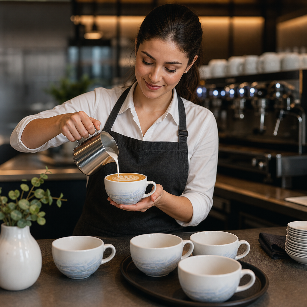 Super Vitrified Ceramic Cappuccino Cups 354ml for Coffee Service (Pack of 12)