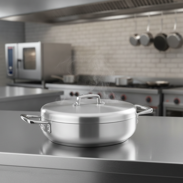 Tri-Ply Stainless Steel Chefs Pan 30cm, Stainless Steel