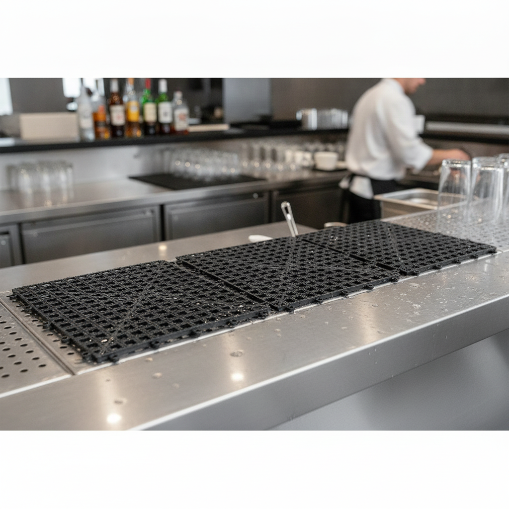 Plastic Black Bar Shelf Tile 345x345mm for Efficient Service