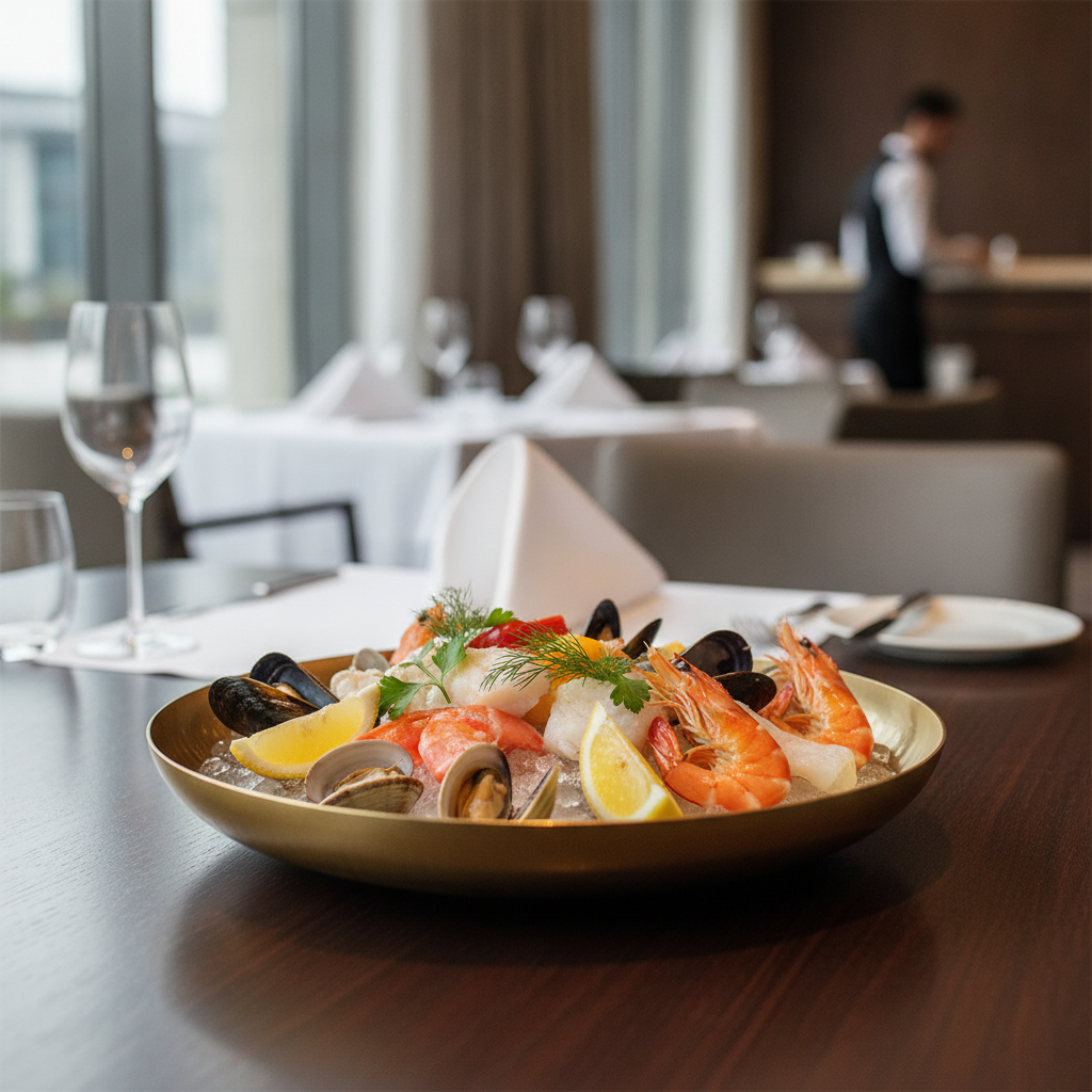 Stainless Steel Seafood Serving Bowl 295mm for Elegant Dining