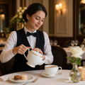 Footed Tea Cups 220ml Bone China for Elegant Tea Service (Pack of 12)