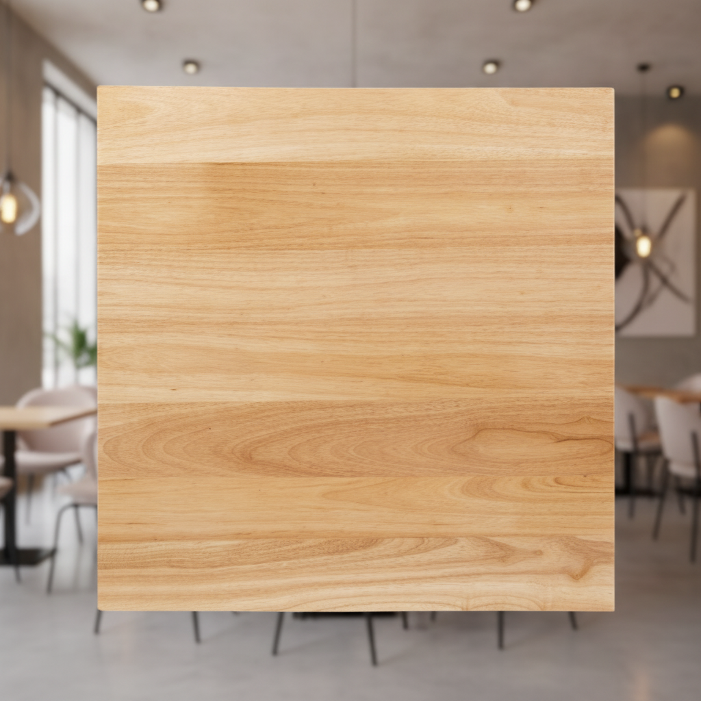 Rubber Wood Square Table Top 700x700mm for Indoor Use