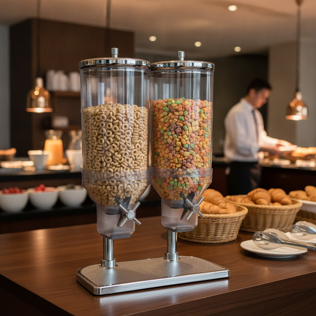 Plastic Double Cereal Dispenser 9L for Buffet Service
