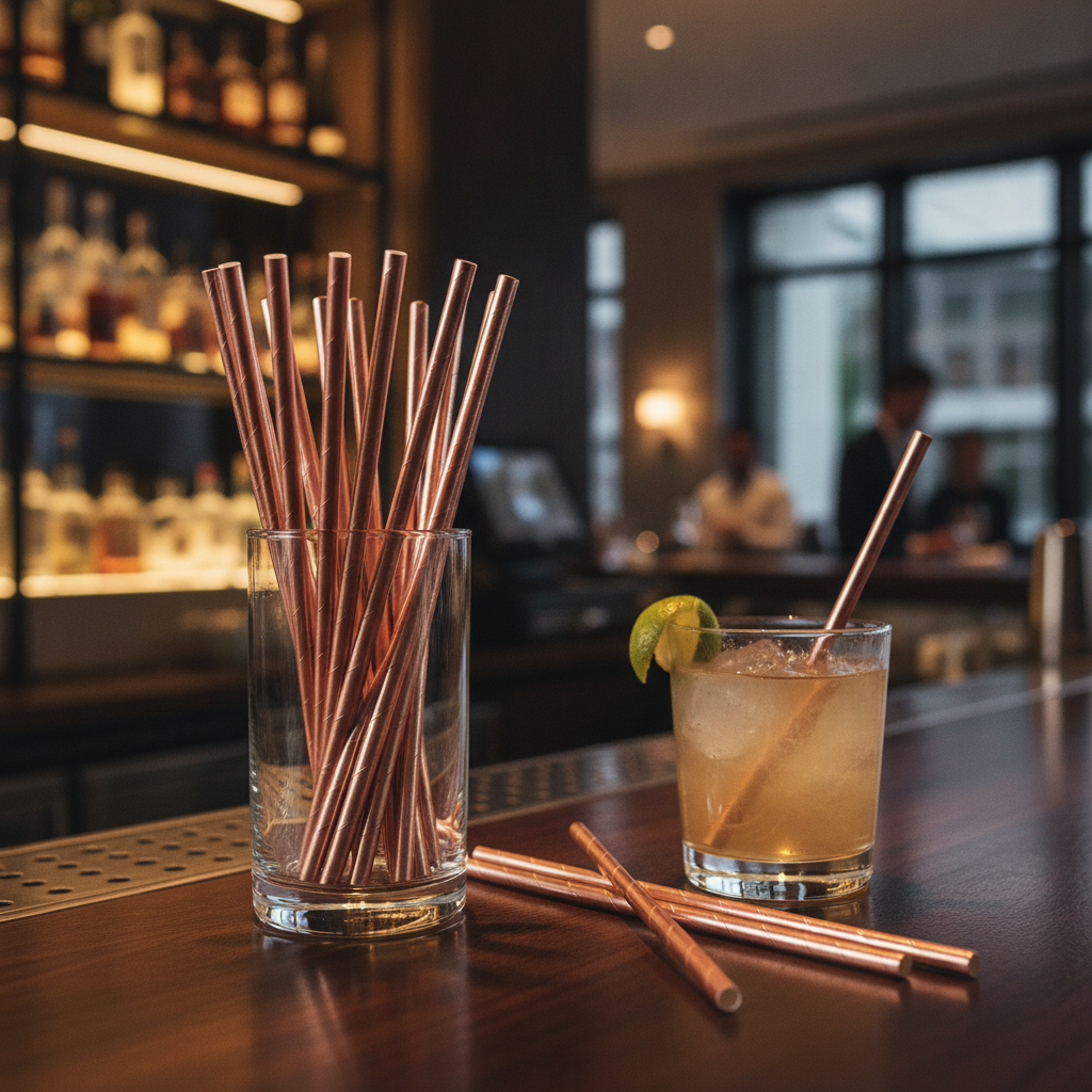 Biodegradable Paper Straws 200mm for Eco-Friendly Bars (Pack of 250)