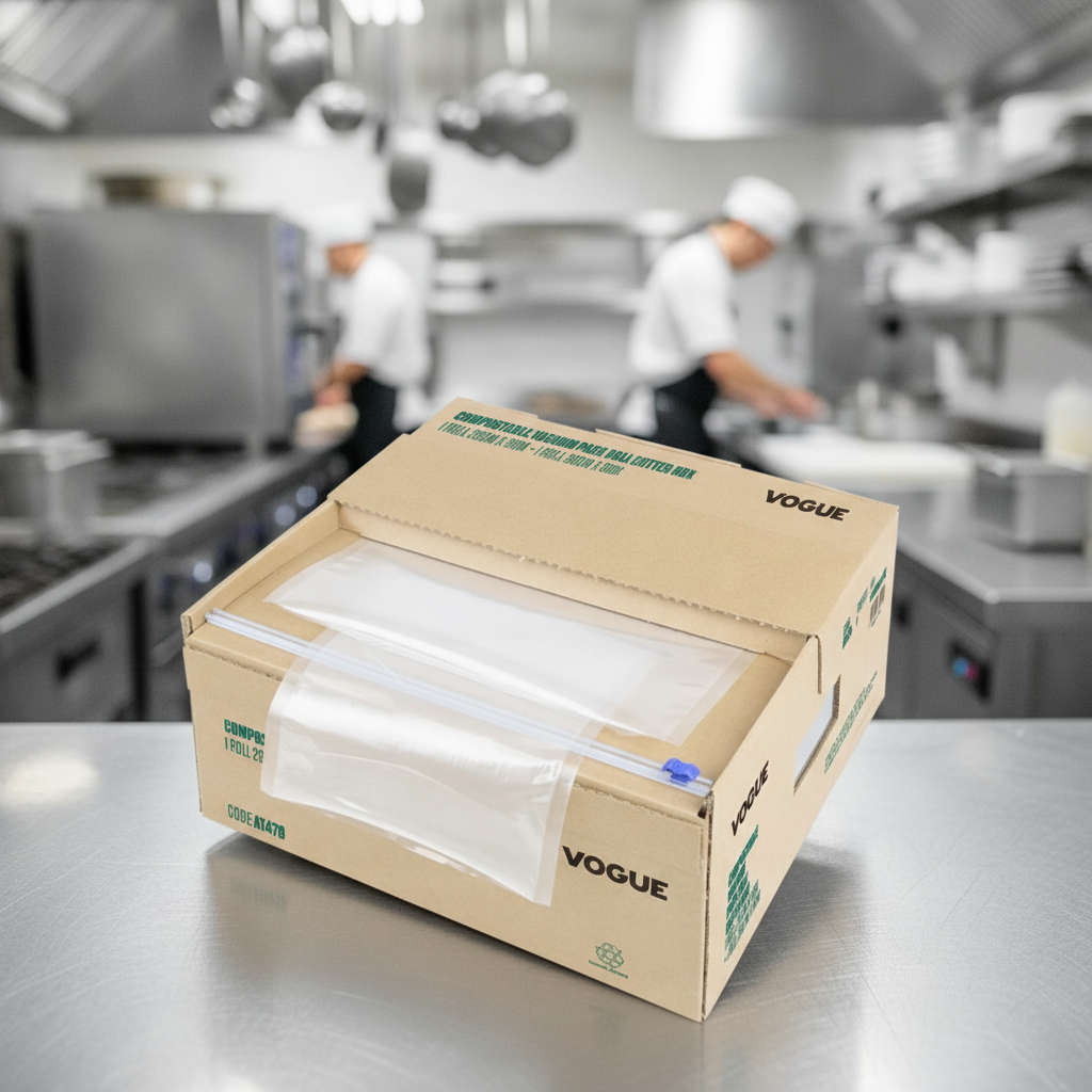Compostable Vacuum Pack Rolls 200mm & 300mm for Professional Kitchens (Pack of 2)
