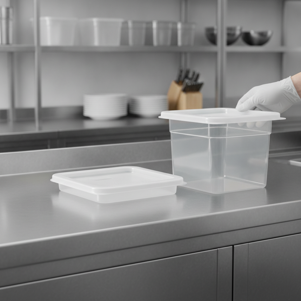 Polyethylene Square Food Storage Container Lid 192mm for Food Preparation