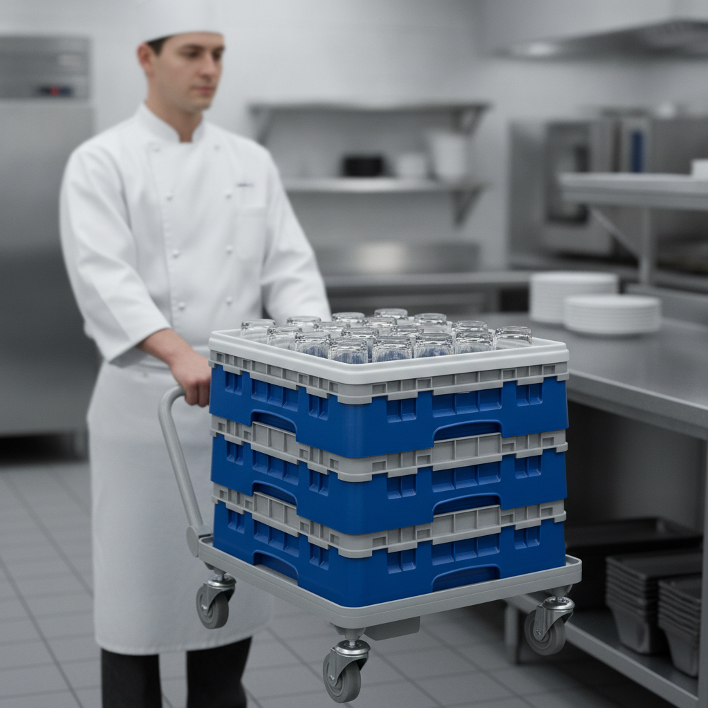 Polypropylene Blue 20 Compartment Camrack for Safe Glass Transport